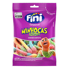 FINI BALA GELATINA MINHOCA AZEDINHAS 80G